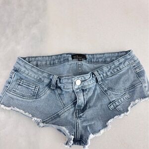 Blue Denim Women Booty Shorts
